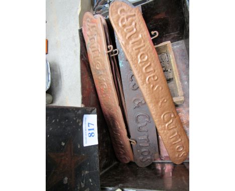  Sale Item:    METAL BOX ANTIQUE SIGNS ETC (AF)   Vat Status:   No Vat   Buyers Premium:  This lot is subject to a Buyers Pre