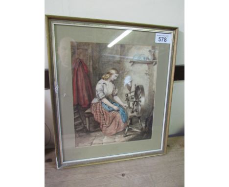  Sale Item:    W C PAINTING LADY SPINNING   Vat Status:   No Vat   Buyers Premium:  This lot is subject to a Buyers Premium o