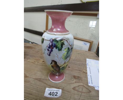  Sale Item:    VICTORIAN HAND PAINTED GLASS VASE  Vat Status:   No Vat   Buyers Premium:  This lot is subject to a Buyers Pre