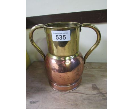  Sale Item:    BRASS & COPPER MEASURING JUG   Vat Status:   No Vat   Buyers Premium:  This lot is subject to a Buyers Premium