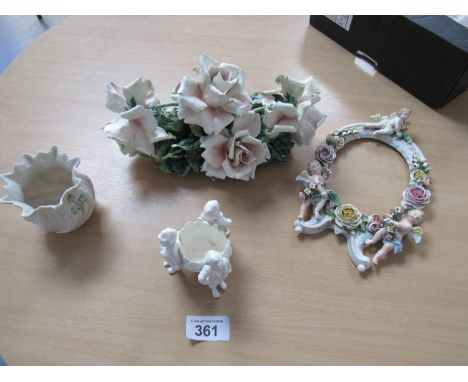  Sale Item:    SITZENDORF PORCELAIN MIRROR FRAME ETC (AF)  Vat Status:   No Vat   Buyers Premium:  This lot is subject to a B