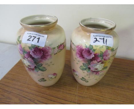 Sale Item:    2 FLORAL VASES   Vat Status:   No Vat   Buyers Premium:  This lot is subject to a Buyers Premium of 15% + Vat 