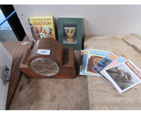  Sale Item:    BOX MANTLE CLOCK & BOOKS ETC(AF)   Vat Status:   No Vat   Buyers Premium:  This lot is subject to a Buyers Pre