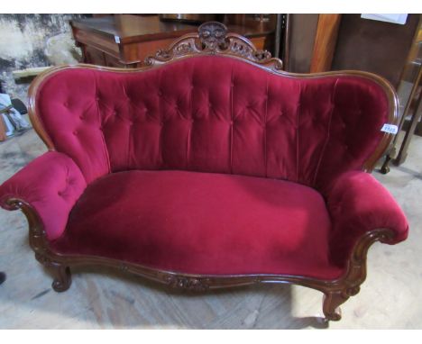  Sale Item:    MAHOGANY FRAMED SOFA   Vat Status:   No Vat   Buyers Premium:  This lot is subject to a Buyers Premium of 15% 