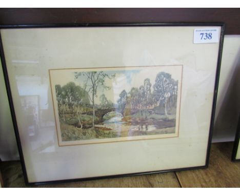 Sale Item:    W C PAINTING BRIDGE BY R HOUSTON   Vat Status:   No Vat   Buyers Premium:  This lot is subject to a Buyers Pre