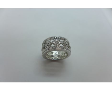 An 18ct white gold full eternity ring, 1.5ct diamonds, size K/L, approx 8.5 grams, in good condition 