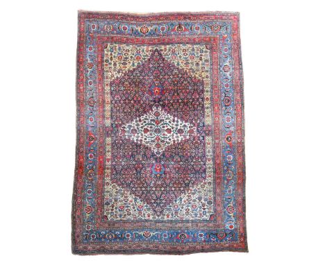 A good North West Persian carpet, possibly Bibikabad, early 20th century,  with central ivory medallion within an elaborate i