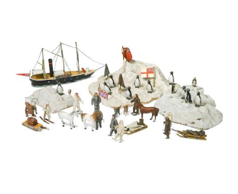 A very rare Heyde Ernest Shackleton 1908 Antarctic Exploration Set, with twenty-five hand painted 50mm lead figures comprisin