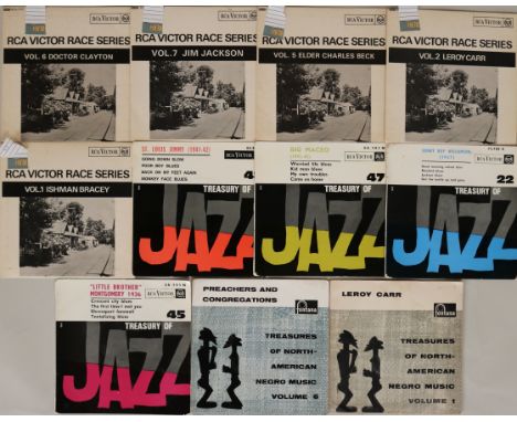 RCA TREASURY OF JAZZ/RACE SERIES EPS. Collection of 11 x 7" EPs on Fontana and RCA to include: Leroy Carr - Treasures of Nort