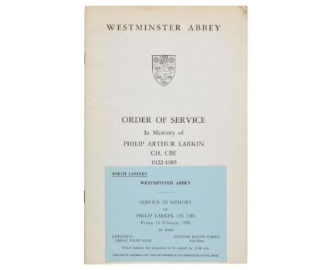 *Larkin (Philip, 1922-1985). Typed letter signed, 'Philip', University of Hull letterhead, 18 September 1973,  to Arthur Burg