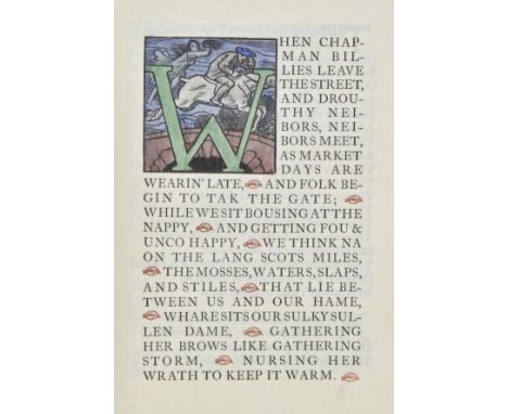 Essex House Press. Tam O'Shanter, by Robert Burns, Essex House Press, 1902,  wood-engraved frontispiece by William Strang, ha