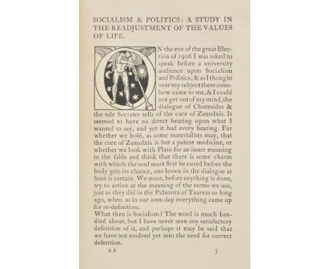 Essex House Press. Socialism and Politics: A Study in the Readjustment of the Values of Life, by C.R. Ashbee, Essex House Pre