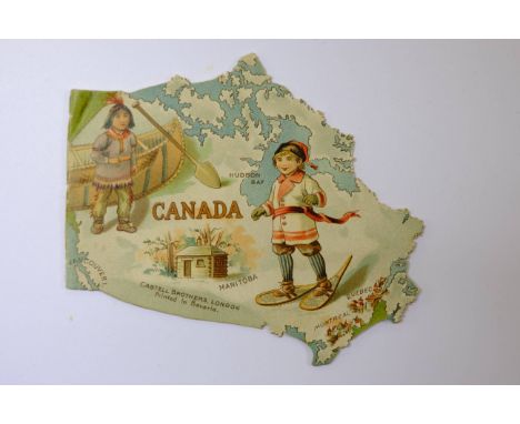 Shape book. Canada, by M.G., Castell Brothers, printed in Bavaria, circa 1890,  an 8pp. die-cut shape book of rhyming verse i