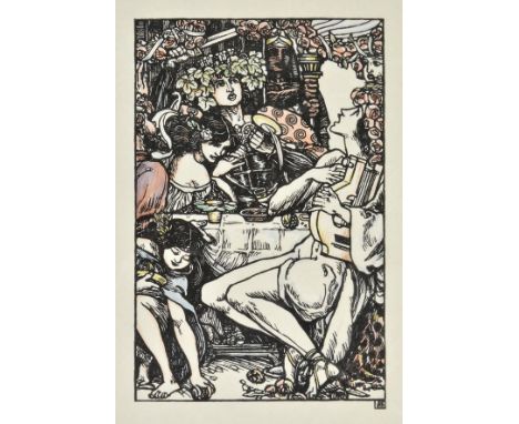Essex House Press. Alexander's Feast; Or, the Power of Music, by John Dryden, Essex House Press, 1904,  hand-coloured wood-en