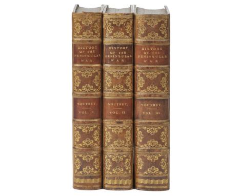 Southey (Robert). History of the Peninsular War, 3 volumes, 1st edition, John Murray, 1823-32, contemporary uniform sprinkled