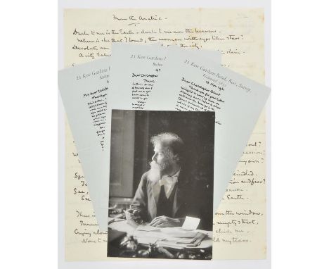 *Blunt (Wilfrid Scawen & Cockerell, Sydney). A large archive of several hundred letters, notecards, etc., circa 1898-1948,  l