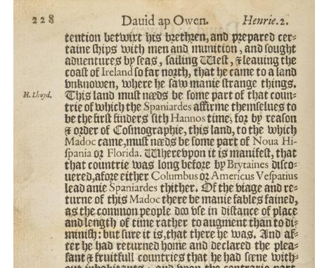 Caradoc (Saint, of Llancarfan). The Historie of Cambria, now called Wales: A part of the most famous Yland of Brytaine, writt
