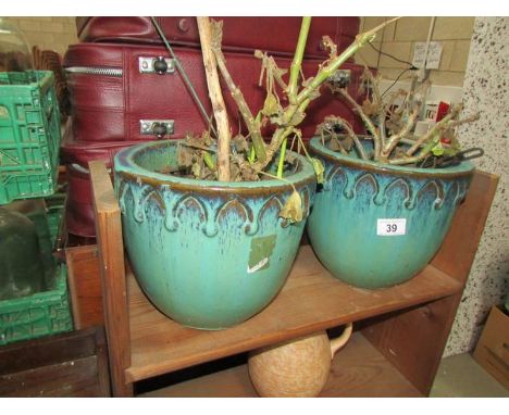 A pair of ceramic planters