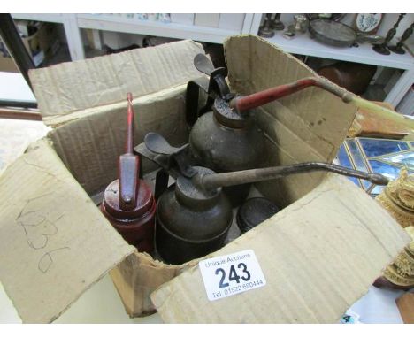 3 vintage oil cans