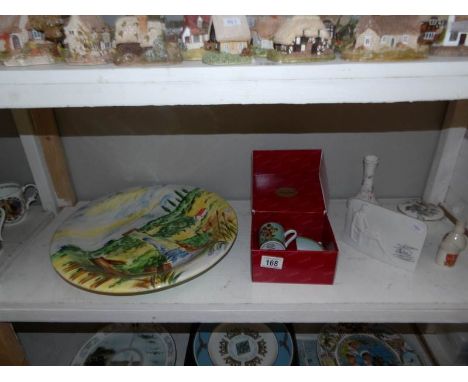 A collection of  pottery/china including Lladro plaque, boxed Goebel, Van Gogh cup and saucer, large hand painted charger ent
