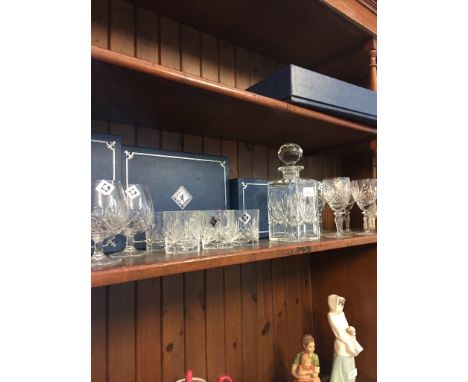 EDINBURGH CRYSTAL VARIOUS GLASSES AND A DECANTER