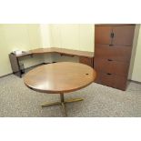 Lot-Modular Partition Furniture Consisting of: (1) Desk, (1) Table, (2) Lateral File Cabinets, (1)