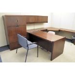 Lot-(1) Modular Partition Desk System, with (1) Desk, (1) Lateral File Cabinet, (1) 2-Door Storage