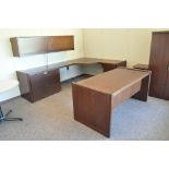 Lot-(1) Modular Partition Desk System with (1) Desk, (1) 2-Door Storage Cabinet, (1) Overhead