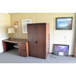 Lot-(1) Table, (2) Chairs, (1) Bookcase, and (1) 2-Door Storage Cabinet in (1) Office, (TR4-381),