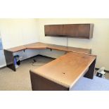Lot-(1) Modular Partition Desk System, with (1) Desk, (1) Lateral File Cabinet, (1) Overhead