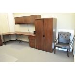 Lot-(2) Modular Partition Desk Systems with (1) Lateral File Cabinet, (1) 2-Door Storage Cabinet, (