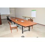 Lot-(2) Conference Tables, (1) Round Table, 2-Door Storage Cabinet, (1) Folding Table, (3) Chairs