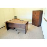 Lot-(1) Desk, (1) Lateral File Cabinet, (1) Table, (1) 2-Door Storage Cabinet, (1) Stand and (1) Dry