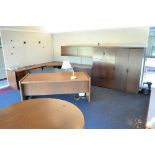 Lot-(1) Modular Partition Desk System, with (1) Desk, (2) Bookcases, (3) Lateral File Cabinets, (