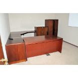 Lot-(1) Modular Partition Desk System with (1) Lateral File Cabinet, (2) Storage Cabinets and (1)