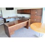 Lot-(1) Modular Partition Desk System, with (1) Desk, (1) Lateral File Cabinet (1) Overhead Cabinet,
