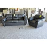 Lot-(1) Lateral File Cabinet, (TR4-394), (1) Couch and Lounge Chair, (Exterior Window Area), (1) 2-