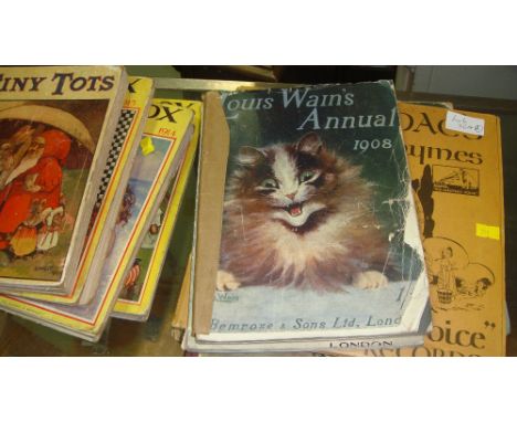 Louis Wain Annual 1908, 1910, Play box annual 1914 - 1916, Tiny Tots 1913, My Funny Animal Book, Kid Kord nursery rhyme recor