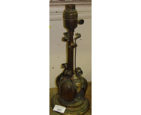 Arts & Crafts Benson style iron and brass desk lamp