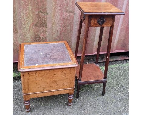 A 19th century step up commode together with an early 20th century two tier plant standLocation:If there is no condition repo