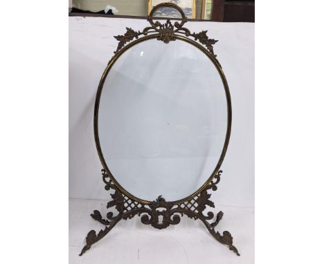 A vintage cast brass French fire screen on four scroll feetLocation:If there is no condition report shown, please request
