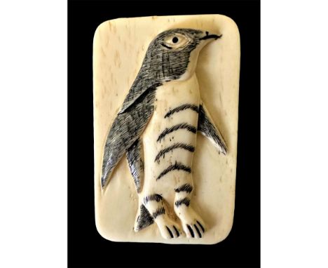 1 Large 20th C. carved and pigmented natural material button.From the collection of Nikki Deal comes this nicely detailed hig