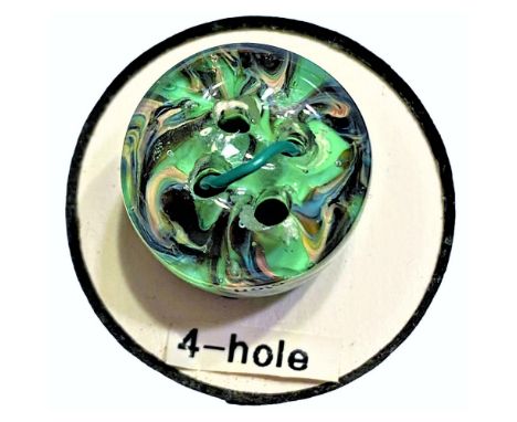 1 Medium 20th century 4 hole sew thru paperweight glass button.This lot is for 1 beautifully hand crafted glass lampwork pape