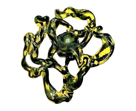 1 Large Realistic shaped modern artist lampwork glass buttons.This lot is for 1 beautifully hand crafted glass lampwork butto