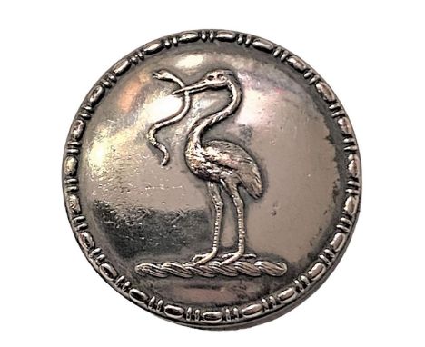 One Medium 19th century Crane with a snake, in mouth button.Here is another lot from the collection of the late Shirley Case 