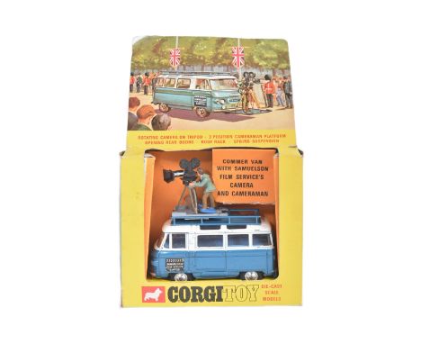 An original vintage Corgi Toys boxed diecast model No. 479 Commer Mobile Camera Van with Samuelson Film Services Camera and C