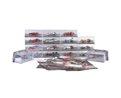 A collection of 1/43 scale boxed diecast model cars of Formula One interest with accompanying magazines. Examples to include;