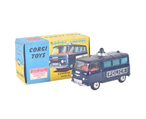 A vintage Corgi Toys diecast model No. 464 Commer Police Van with battery operated flashing light. The model with original op