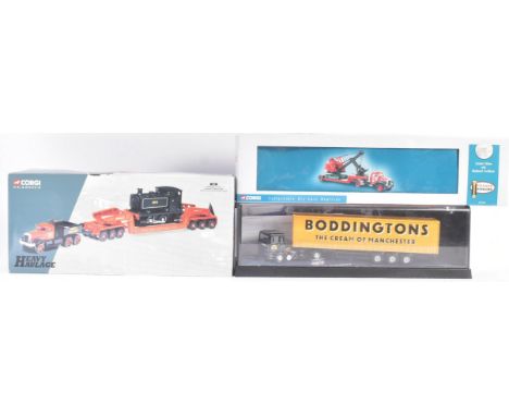 A collection of x3 Corgi 1/50 scale boxed diecast model haulage vehicles / trucks comprising; 31007 Annis &amp; Co Ltd Diamon