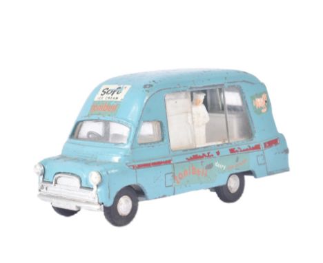 An original vintage Triang / Tri-ang made Spot-On 1/42 scale diecast model No. 265 Tonibell Ice Cream Van. Model appears Fair